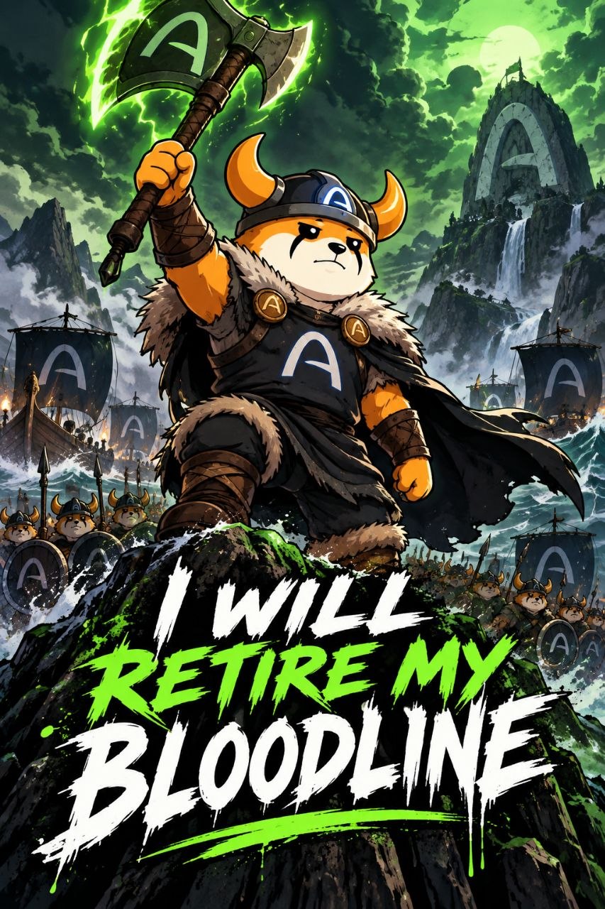 FLOKI Viking raising a glowing axe on a cliff above the fleet